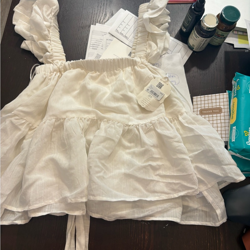 Altar'd State White Ruffled Tiered Sundress